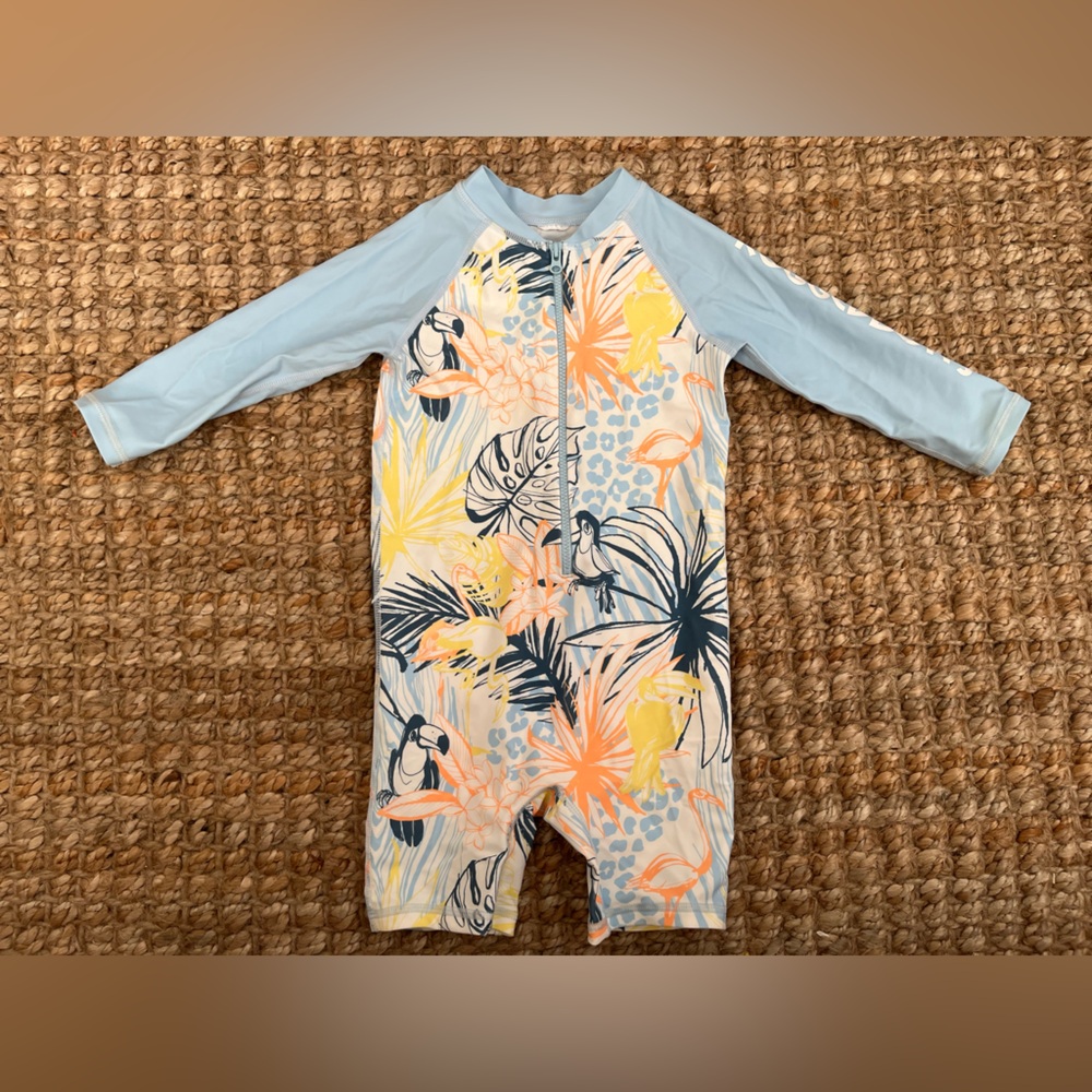 Rugged Butts 18-24 baby boy one piece long sleeve rash guard romper